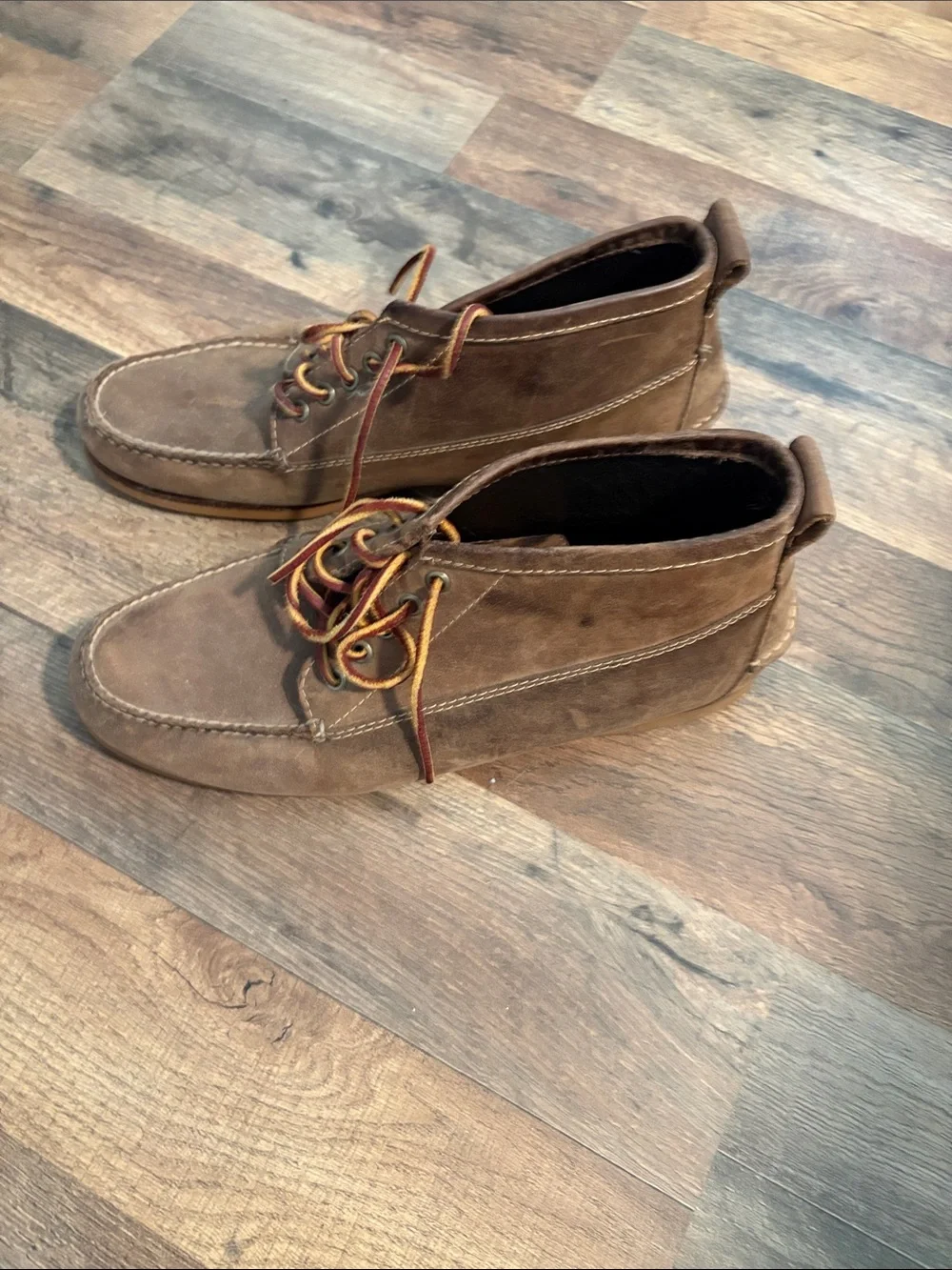 LL Bean Men’s Brown Leather Mock Chukka Boot/Shoe -Size 11.5